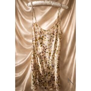Victoria’s Secret 100% Silk Floral Chemise Slip Dress • Size L • Vintage Y2K